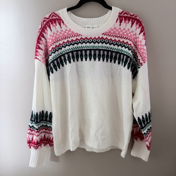 Gap White and Pink Patterned Sweater - Picture 2 of 6